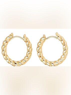 Gold Twist Hoop Earrings*